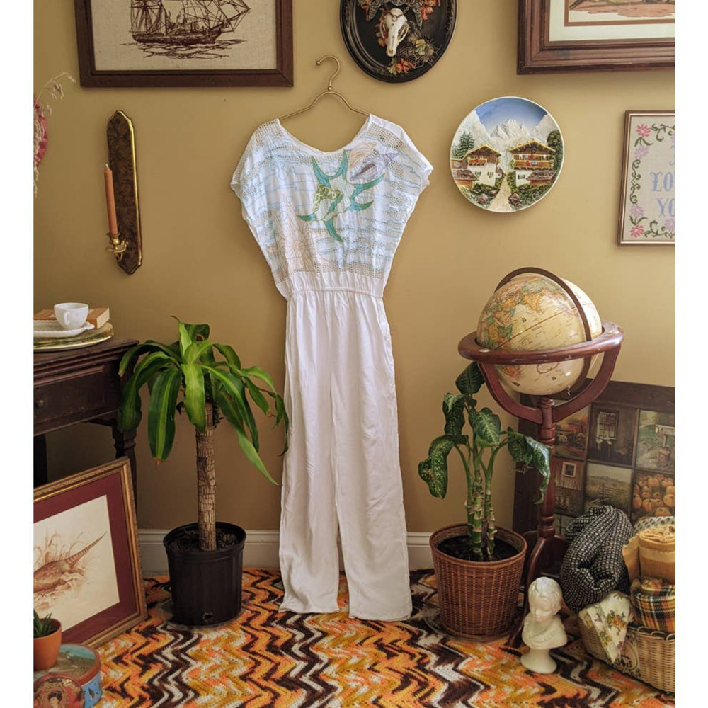 vintage nautical beachy jumpsuit